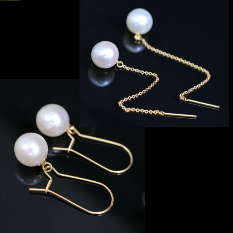 

SGARIT Drop Earrings Edison Pearl Jewelry Vintage Gold Filled Two Hole Tassel 14k Filled Gold Pendientes Earings For Women