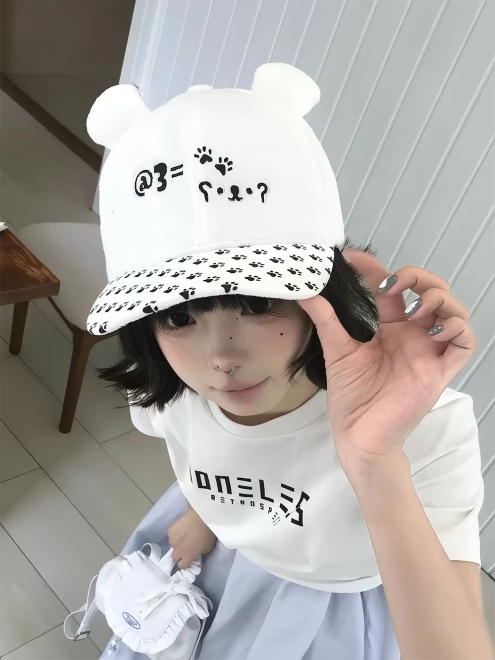 2026 Y2K Cute Rilakkuma Bear With Push EarTongue Checkered Cap Summer Hats for Women Girls Cartoon Sun Visors Baseball Caps