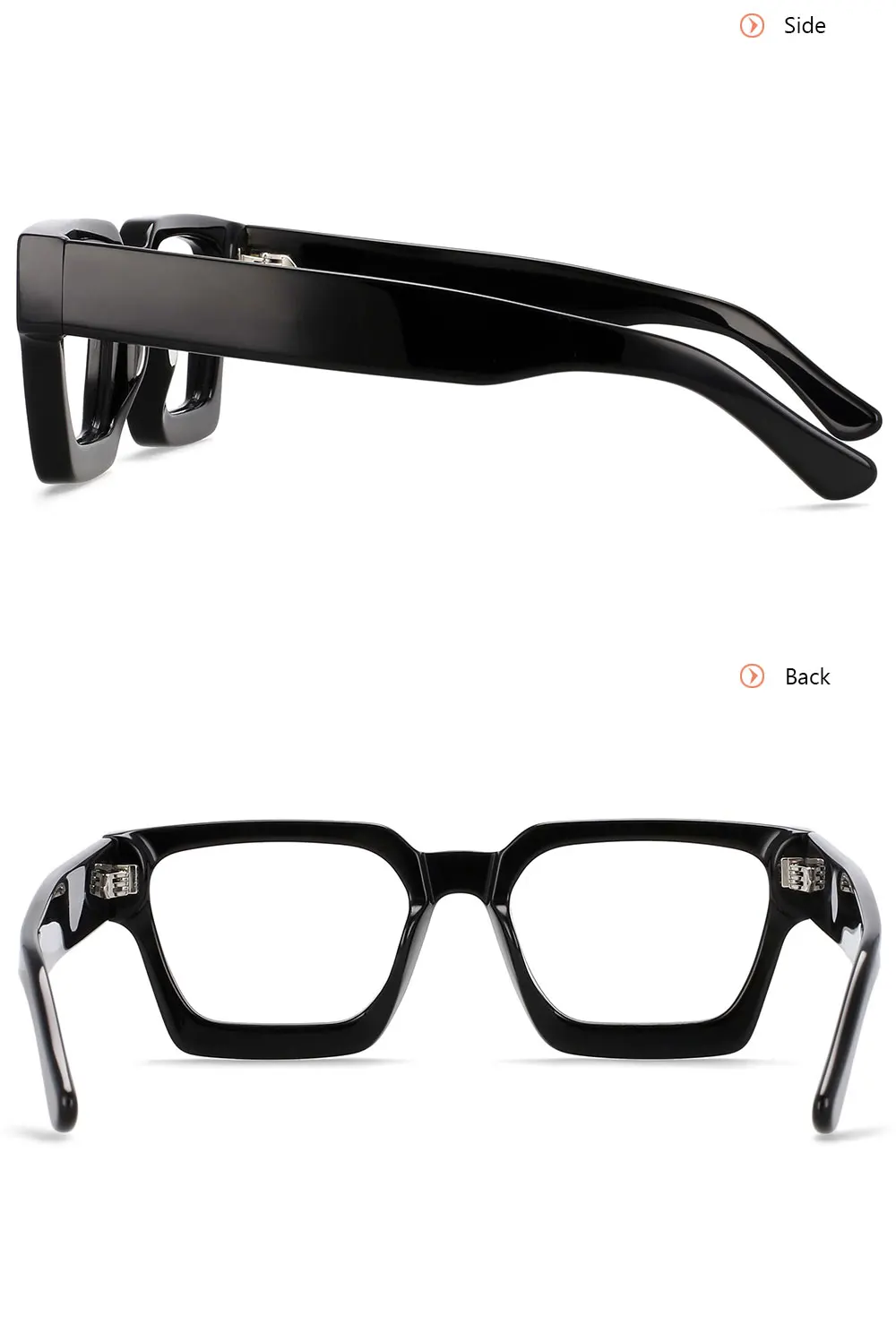 54290 Hochwertiges Acetat-Optik-Brillengestell, quadratische Retro-Brillen, Designer-Luxus-Brillengestelle, optische Brillen – Detail 10