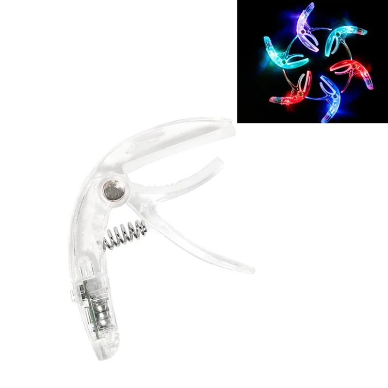 Guitar Capo Professional Clamp Musical Instrument Acoustic Electric Vibration Gradient Flash Colorful Glowing Capo Tone