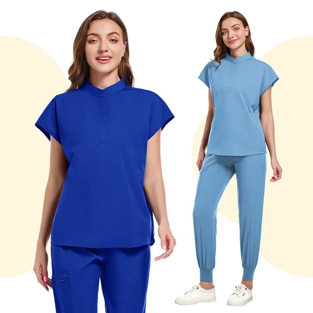 

New style nurse uniform surgical scrub set short-sleeve top and pants Pet shop grooming salon doctor work