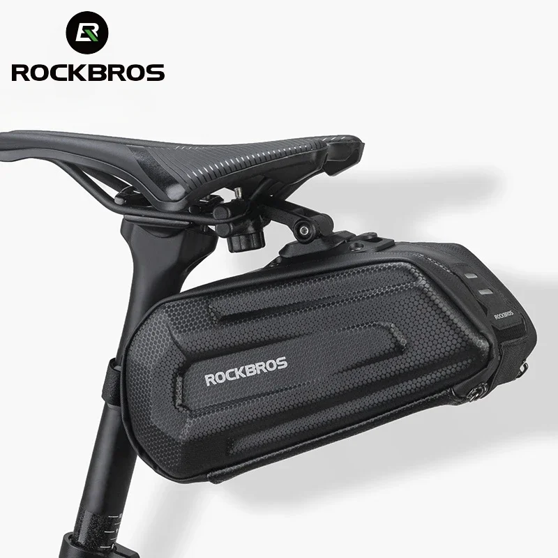 ROCKBROS Bicycle Bag 1.7L Waterproof Saddle Bag Large Capatity Quick Release Seatpost Shockproof Double Zipper Bag Accessories