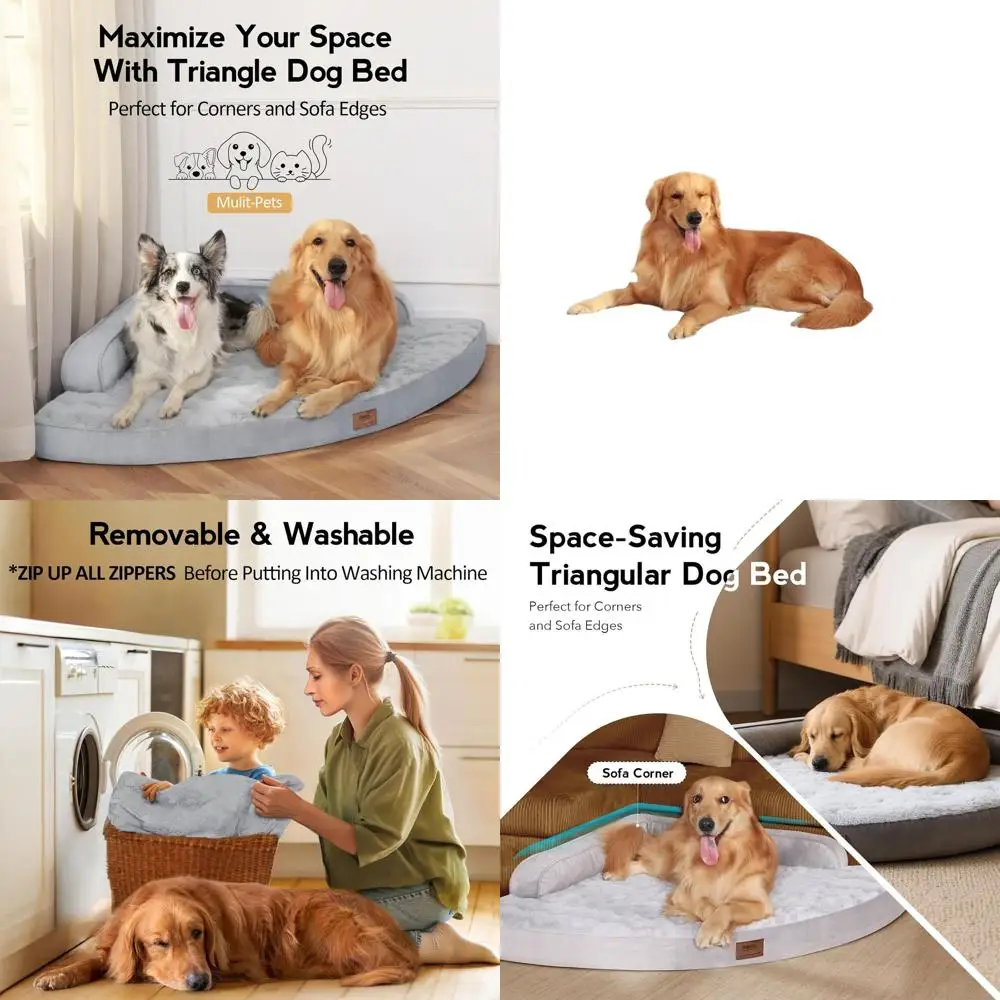 

XL Orthopedic Egg-Crate Memory Foam Dog Bed with Removable Washable Cover, Waterproof and Non-Slip, Grey