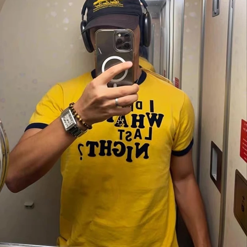Yellow ERL I DID WHAT LAST NIGHT T-Shirt Men Women Best Quality T Shirt Tee Tops