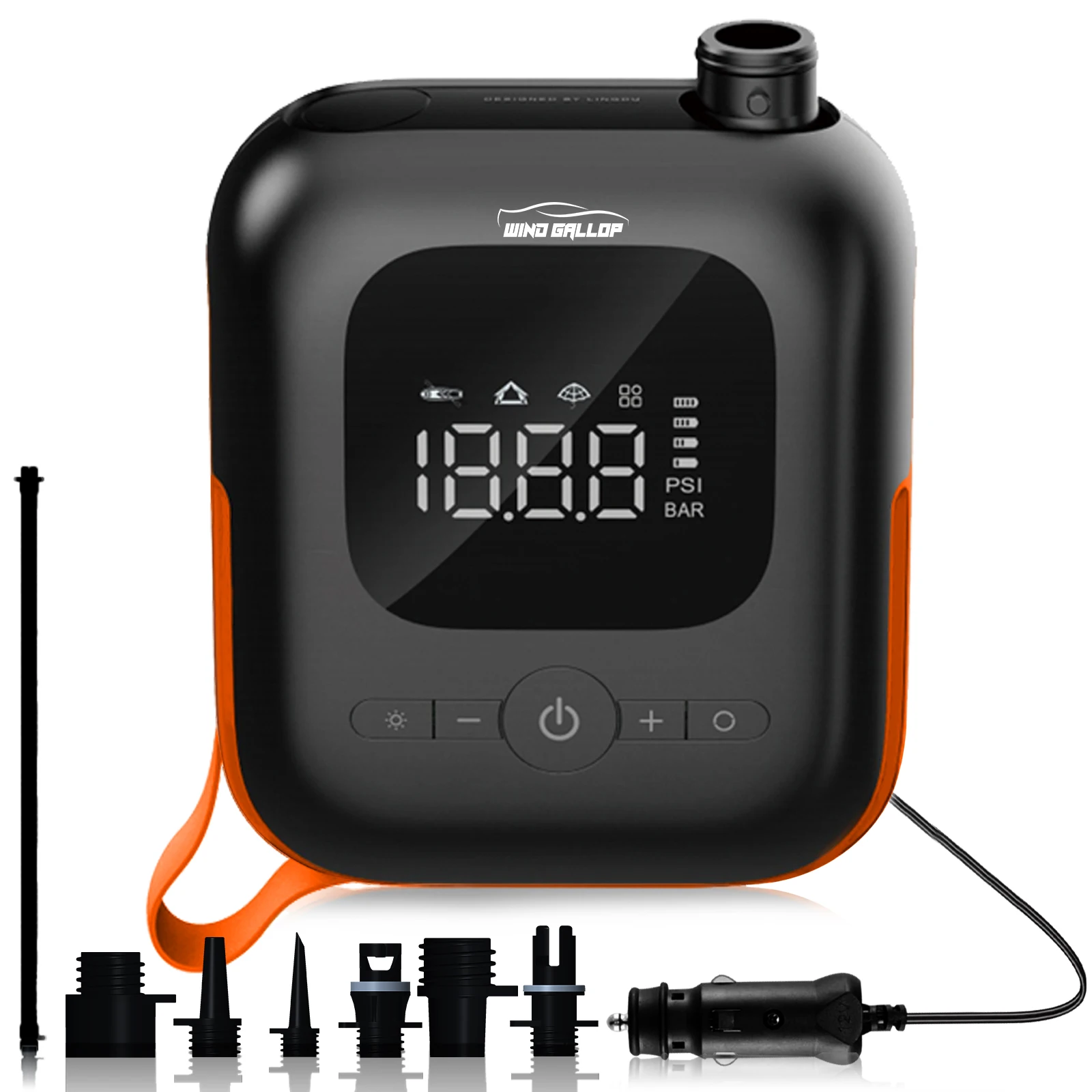 Car Battery Jump Starter and Tire Inflator with Electric Air Pump Digital Pressure Gauge 12V