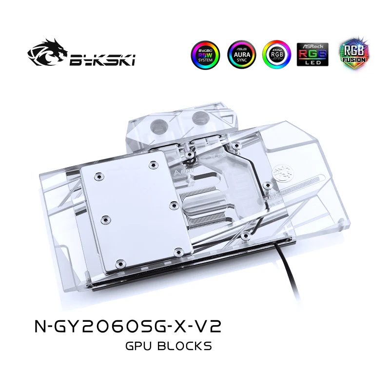 Bykski Water Block for GALAX GAINWARD RTX 2070/2060/1660Ti/1660 GPU Card/ Full Cover Copper Radiator /RGB AURA N-GY2060SG-X-V2