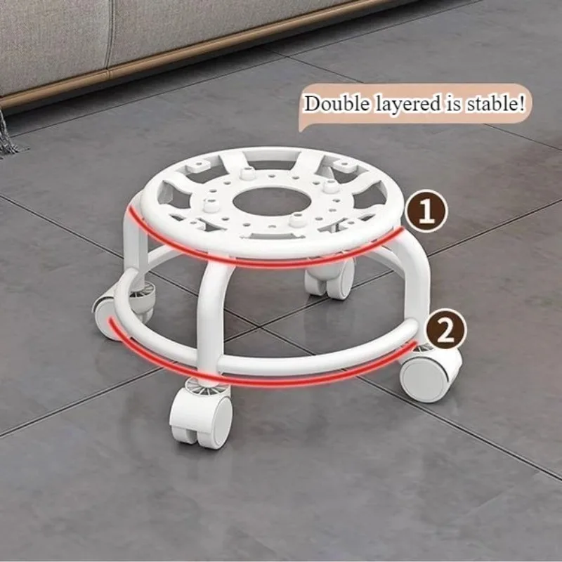 Acrylic Stool Silent Spinner Pulley Small Chair Home Use Low Stool Beautiful Seam Movable Back Chair Swivel Chair image 4