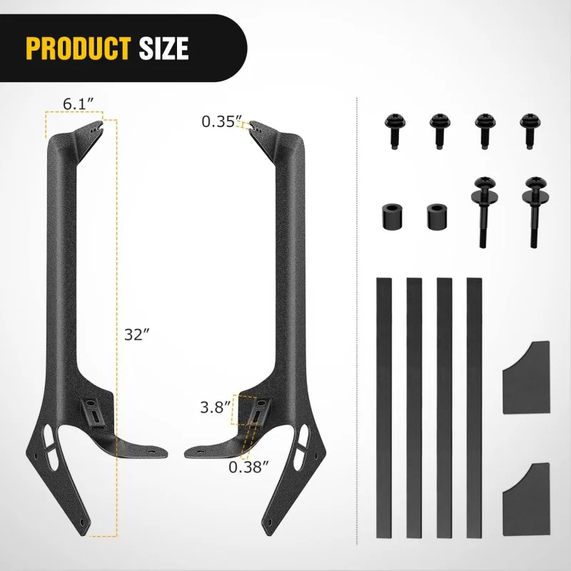 Windshield Frame A-Pillar Mounting Bracket for 52 Inch Light Bar and Light Pods Compatible with 2018-2022JL JLU Gladia