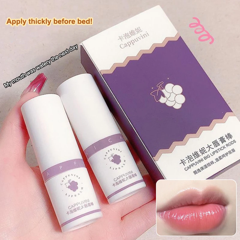 1Pc Cappuvini Druif Lippenstift Stok 8g Hydraterende & Voedende Hydraterende Lippenbalsem Voor Winter Kalmerende Tender lippen Huidverzorging