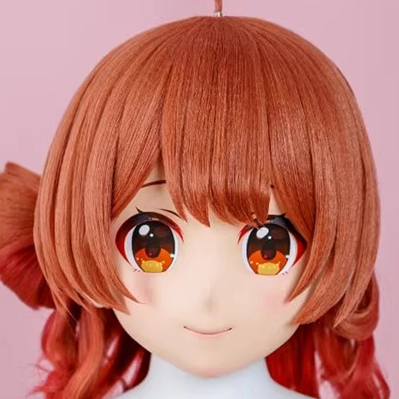 (MEO0112) Customize Handmade Full Head Lockable Crossdress Male to Female Japanese Cartoon Anime Game Character Kigurumi Mask
