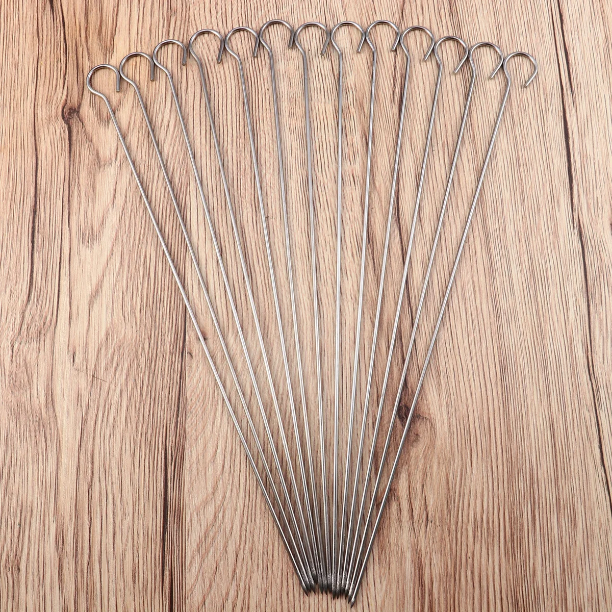 25Pcs Nine Shape Stainless Steel Bbq Round Baking Stick Heavy Duty Rust Free Hook for Outdoor Kitchen Use