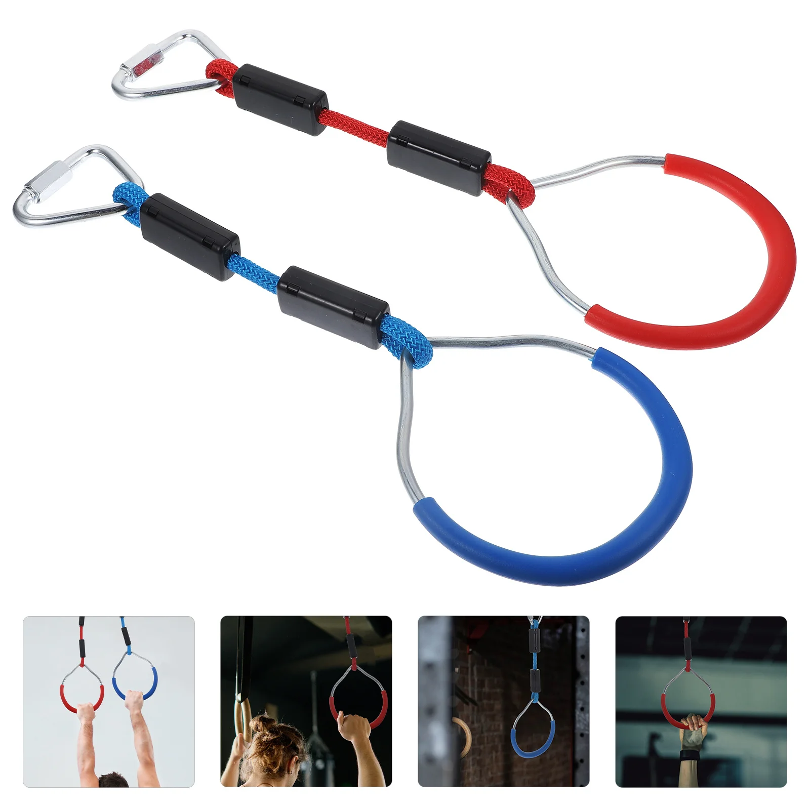 

2Pcs Non-Slip Exercise Rings Strong Durable Fitness Handles for Pull Ups Push Ups and Hanging Exercises Children Fitness Handles