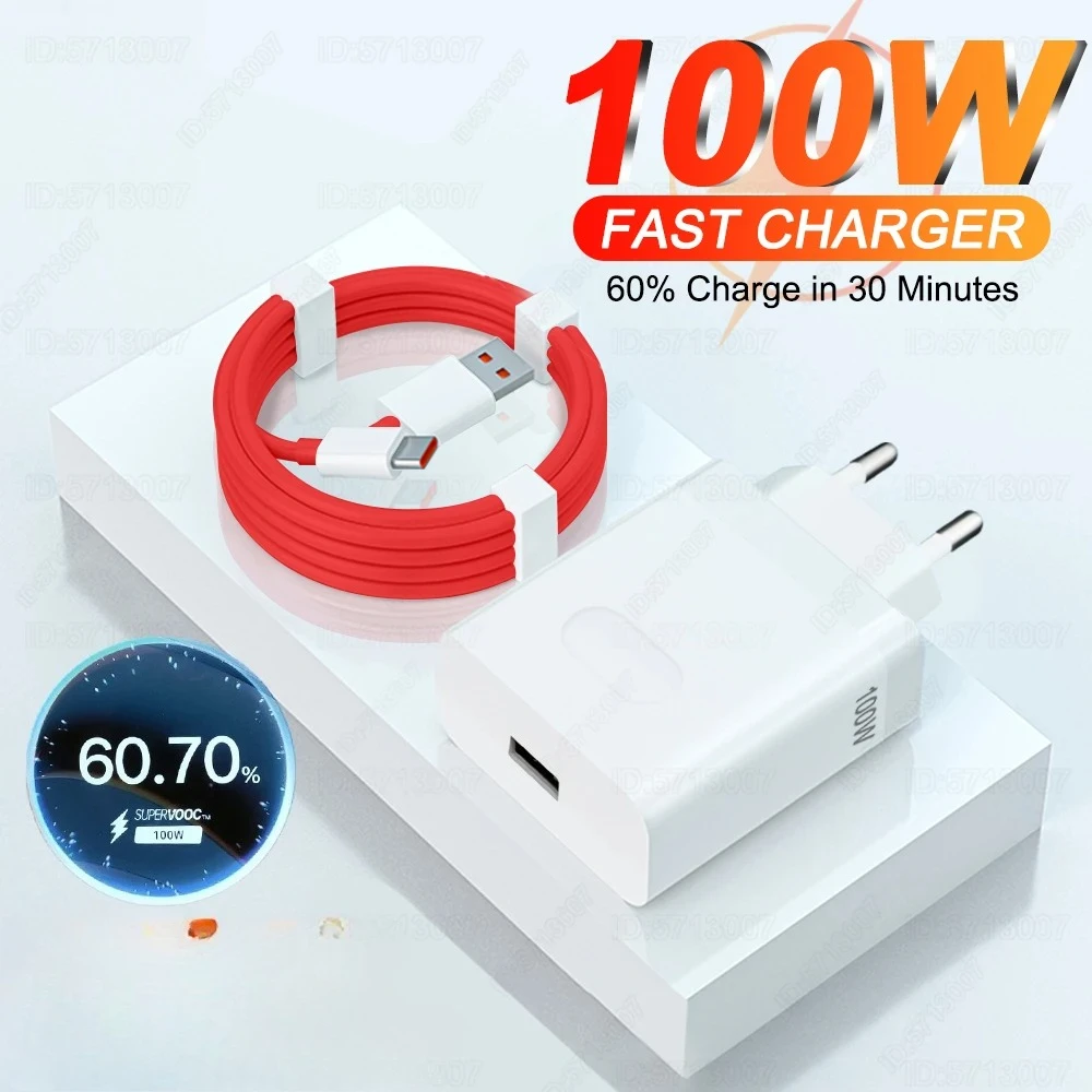 100W Super fast charging USB Fast Charger Nord CE 2 3 4 Lite Ace 5 Pro USB Type C Quick Charging Cable