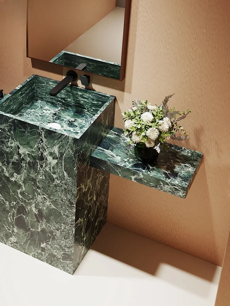 Marble slate floor-to-ceiling column basin Hotel balcony Outdoor hand wash basin