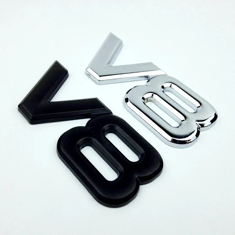 

3D Metal V8 Logo Engine Displacement Car Rear Tail Trunk Badge Decal Sticker For Toyota LAND CRUISER 200 ORV LC200 Accessories