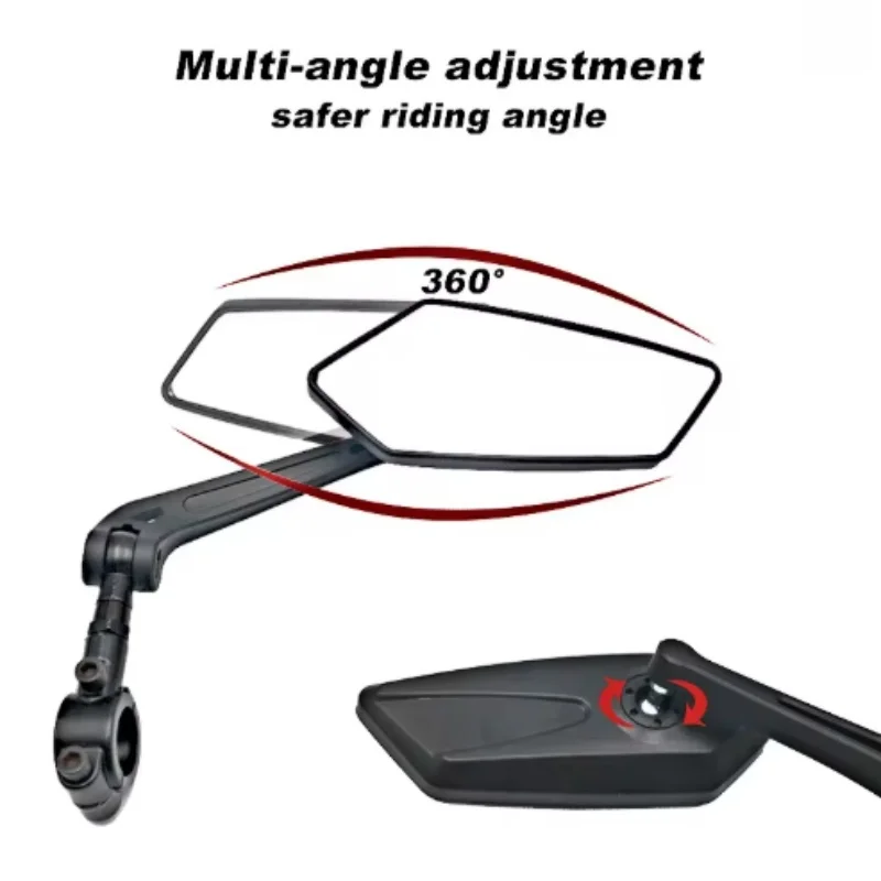 Bike Mirror 360 Degree Rotatable Cycling Rear View Mirrors Handlebar Rearview Mirror Safe Mirror image 3