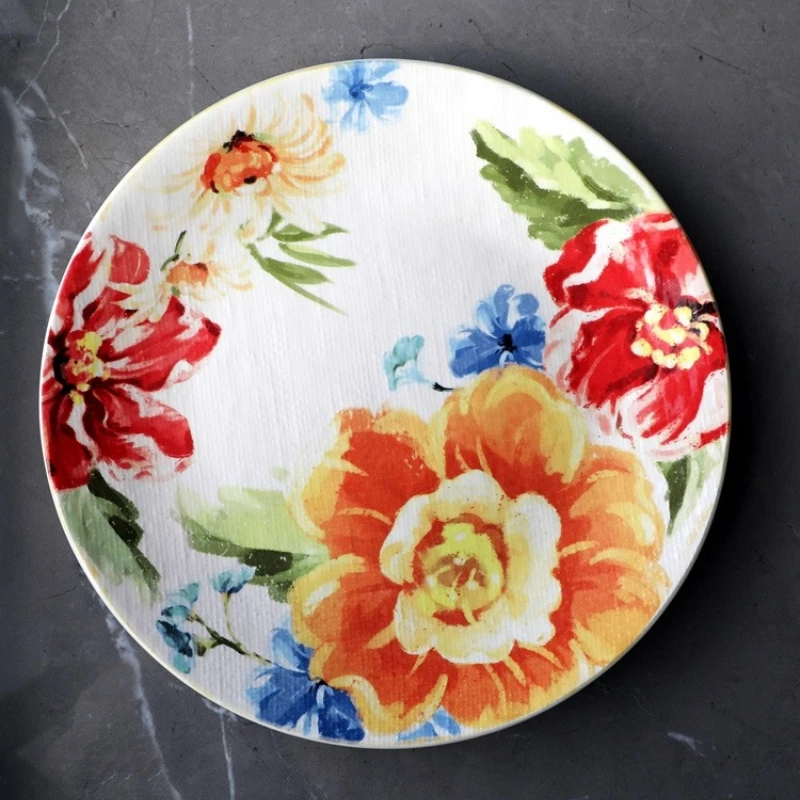 Изысканная керамическая посуда, обеденная тарелка для стейка, западная еда, тарелка для фруктового торта, тарелка для салата, набор домашнего декора, тарелки, кухонная посуда