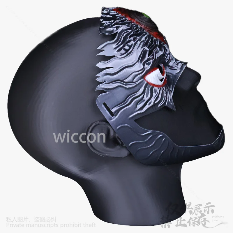 أنيمي دان دا دان جين إنجوجي تأثيري ثلاثية الأبعاد البلاستيك الصلب جعل كوس نصف الوجه هالوين عيد الميلاد زي الدعائم اكسسوارات مخصصة