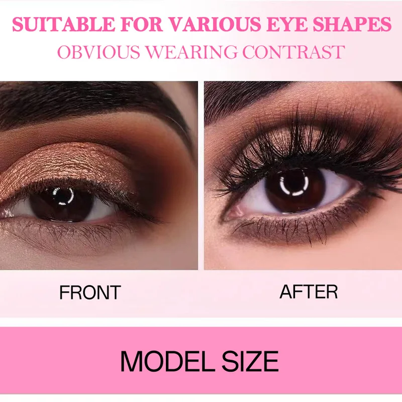 [Paquete de 10] pestañas postizas ligeras biónicas 3D, efecto de maquillaje desnudo Natural, extendido para la esquina exterior, envío gratis