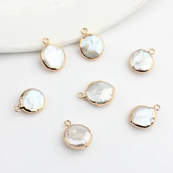 Natural Freshwater Pear Charms 12mm Round Loose Beads Pearl Charms 6pcs/lot For DIY Baroque Pearl Earrings Jewelry Accessories