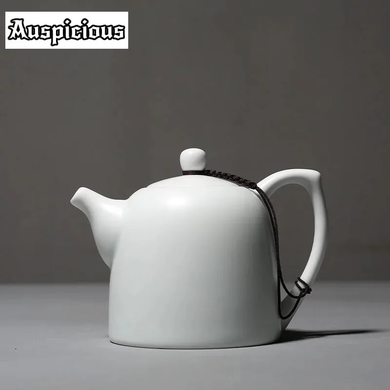 220ml White Jade Porcelain Teapot Dehua Handmade Ceramic Teakettle Single Pots Kung Fu Tea Master Pots Office Decoration Teaset