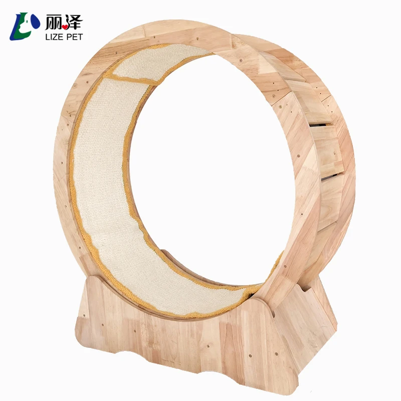 LIZE PET Luxury Cat Toys Hot Sale Circle Track for Household Wooden Pet Tread Exercise Running Cat Wheel Animal Pattern Pack Box