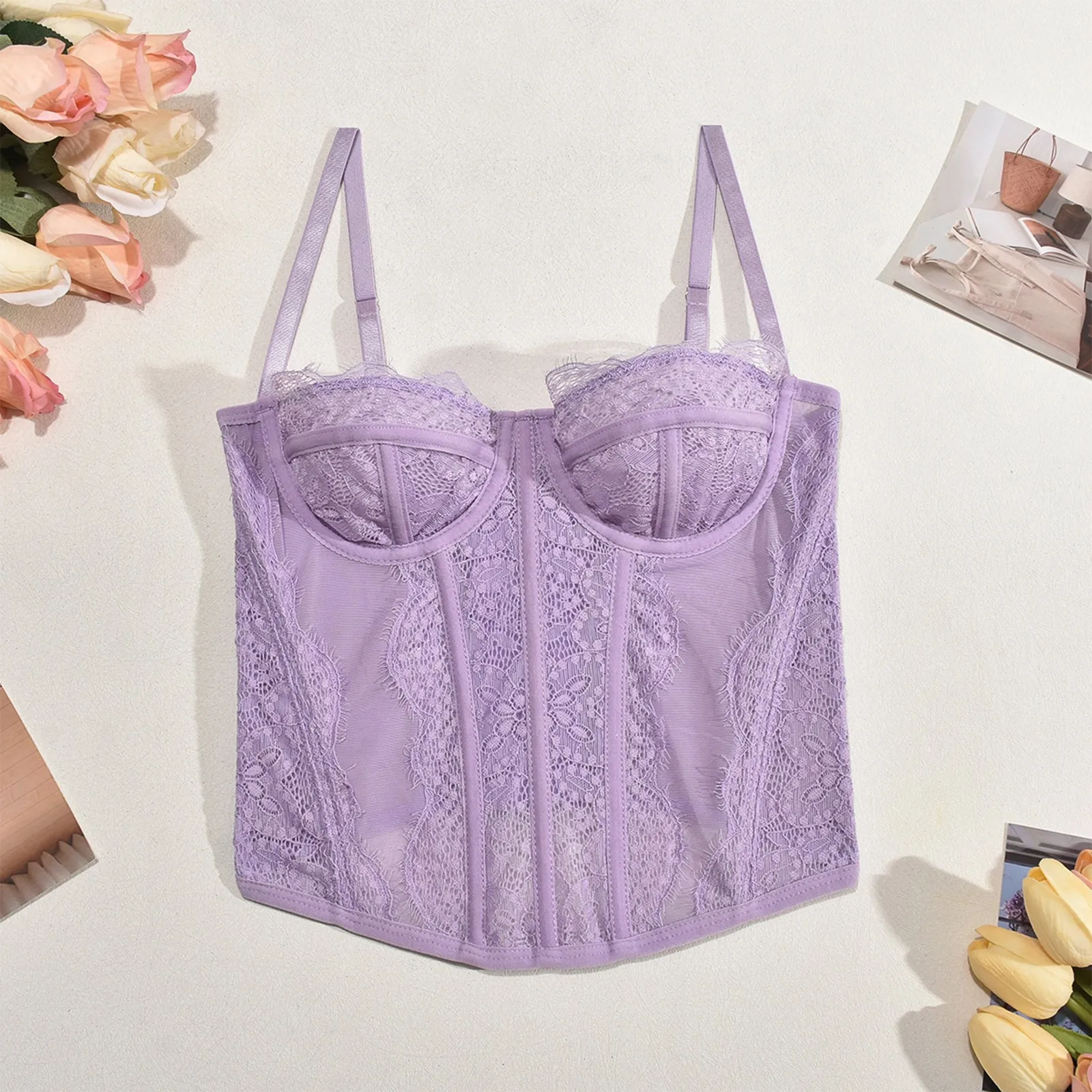 Corset Top Bustier Sexy Vrouwen Plus Size Bovenborst Korset Blouse Kant Gothic Vintage Mode Middeleeuwse Sexy Hemdje Body Shaper