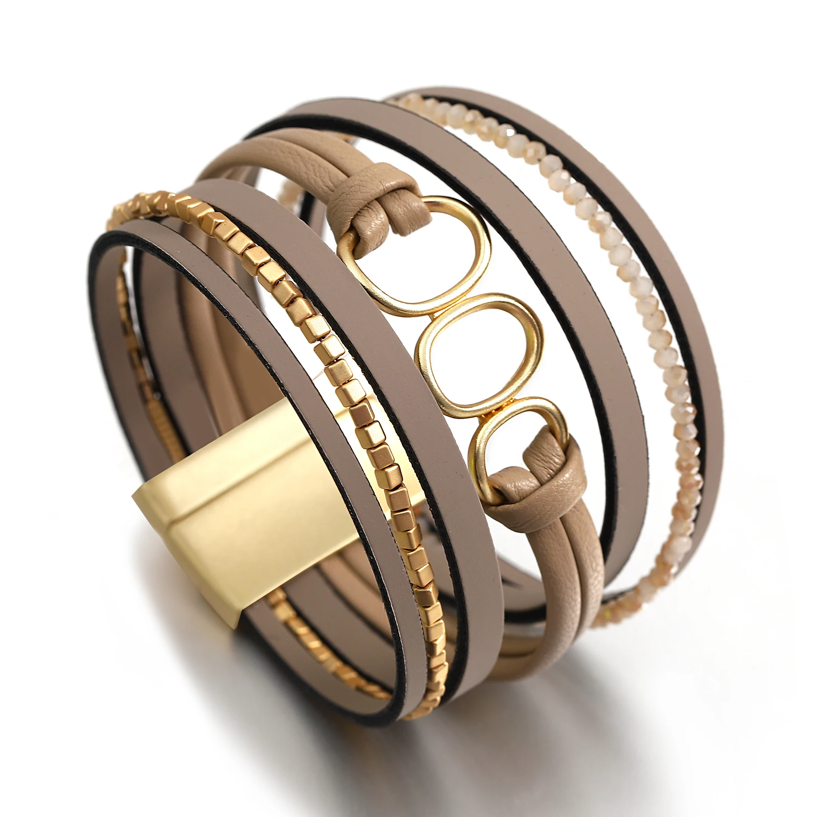 Amorcome Bohemian Irregular Ci - Leatherwork Rings review and price