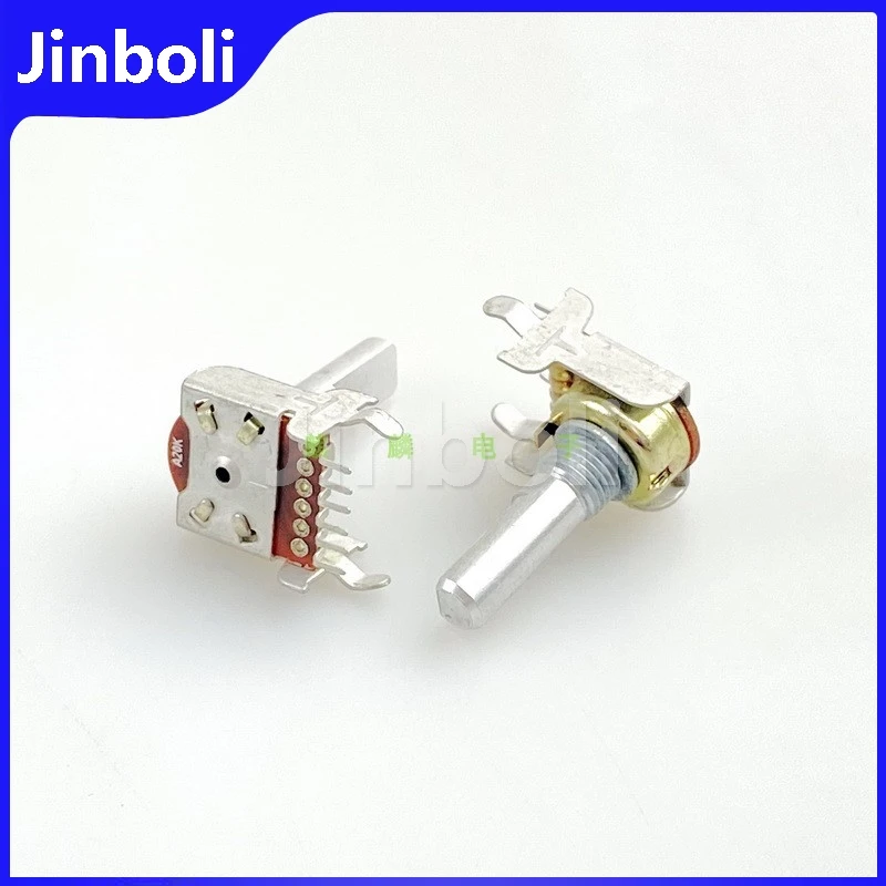 2PCS High-quality 12-type A20K Single Row 6Pins Dual Radio Amplifier Speaker Master Volume Control Potentiometer 20MM Handle