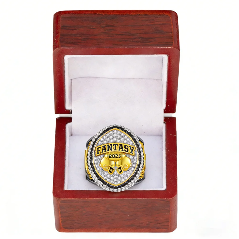 2025 FFL Fantasy Football Championship Ring Winner Award Prize Trophy Sports Champions Ring for Fans Commemorative Gifts