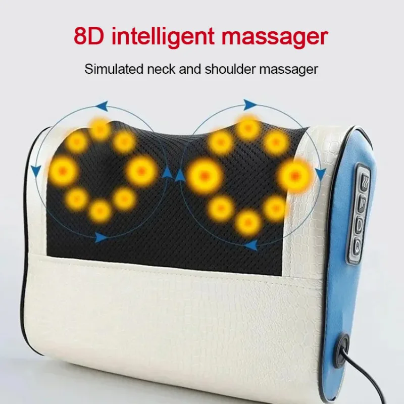 Cervical spine massager head and neck massager Home car heated lumbar waist full body massage pillow