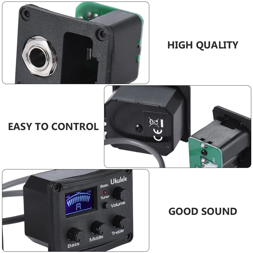 Lcd Monitor Pickup Guitar Tuner Ukulele Preamp EQ Equalizer Amplifier Ukelele Piezo Self-adhesive