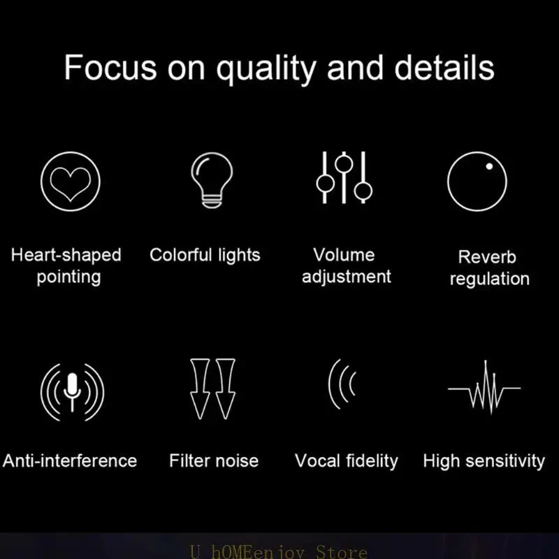 B0KF RGB Colorida Micrófono condensador USB para grabar chat computadora PC cantando