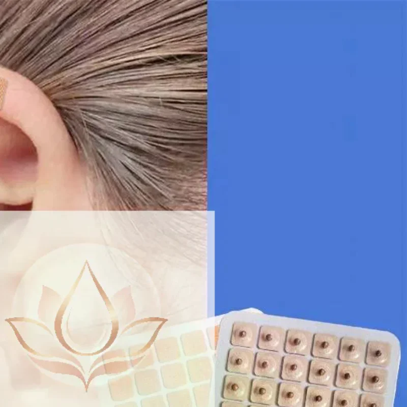 Auricular Acupuncture Seed Patches 60Pcs Adhesive Massage Stickers Needle-Free Non-Irritating for Home Health Management