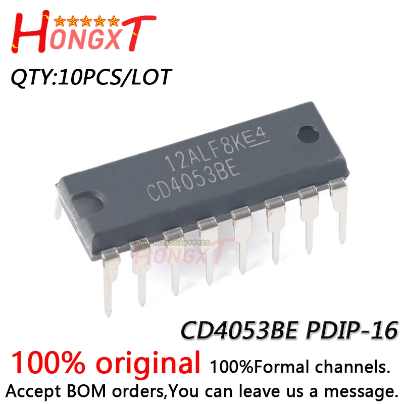 10PCS 100% NEW CD4053BE PDIP-16.