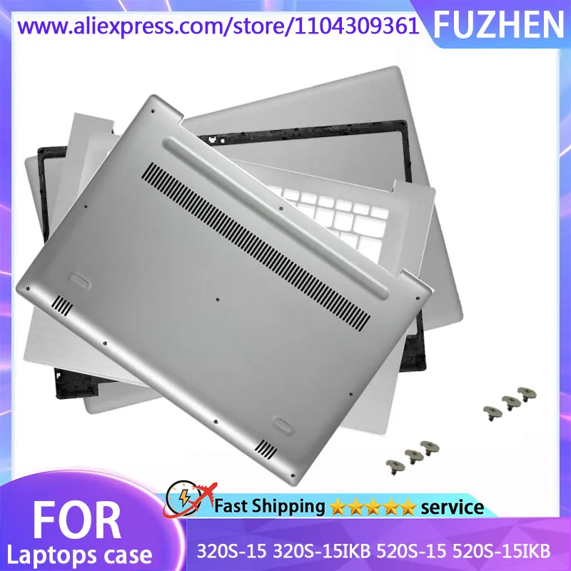 

New Cover For 320S-15IKB 320S-15 520S-15 520S-15IKB LCD Rear Cover Front Panel Palm Bottom Cover hinge Silver
