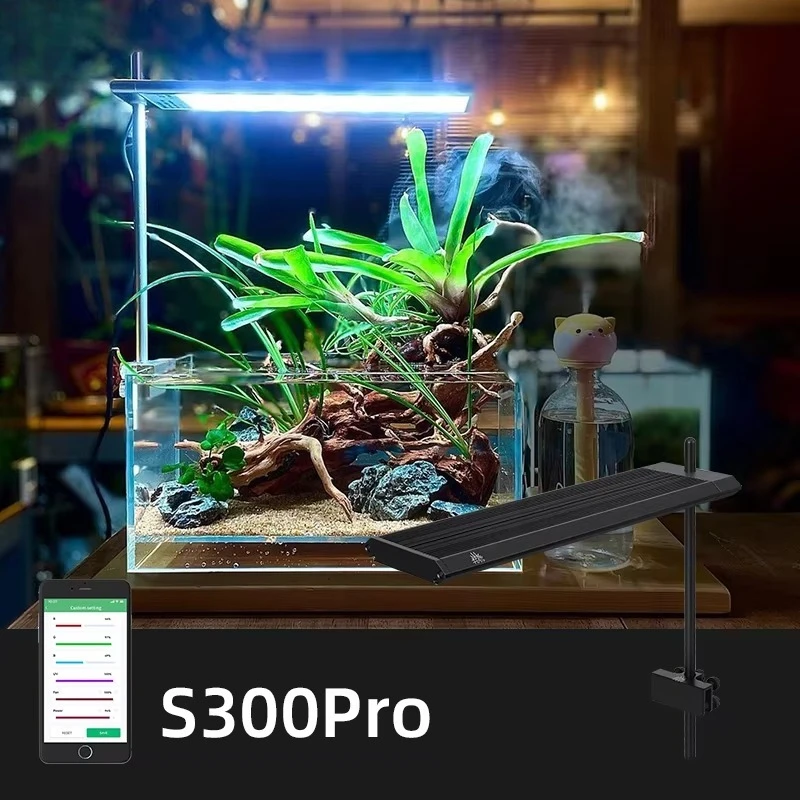 

S300 25w 35w Led Rgb Aquarium Lights Full Spectrum Sunrise and Sunset Smart Light for Fish tank