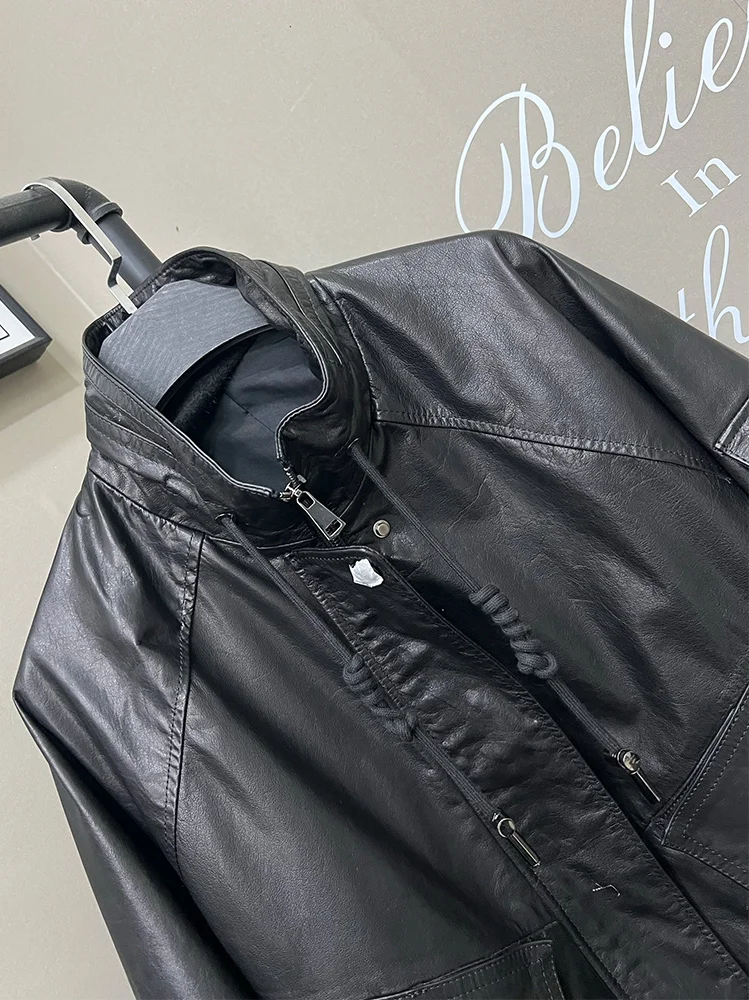 جديد أزياء السيدات حقيقية حقيقية جلد البقر سترة المرأة الجلد الحقيقي منفذها معطف جلد القماش أبلى