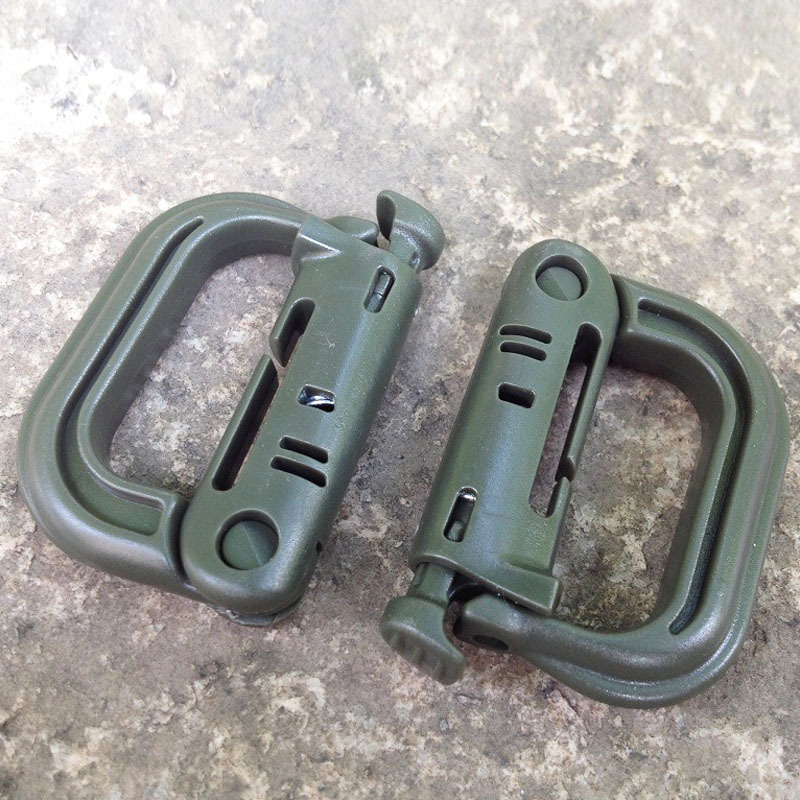  Outdoor Carabiner Hook D Buckle Key Buckle High Strength Lightweight Equipment Backpack Molle D Buckle Camping Climbing Buckle 