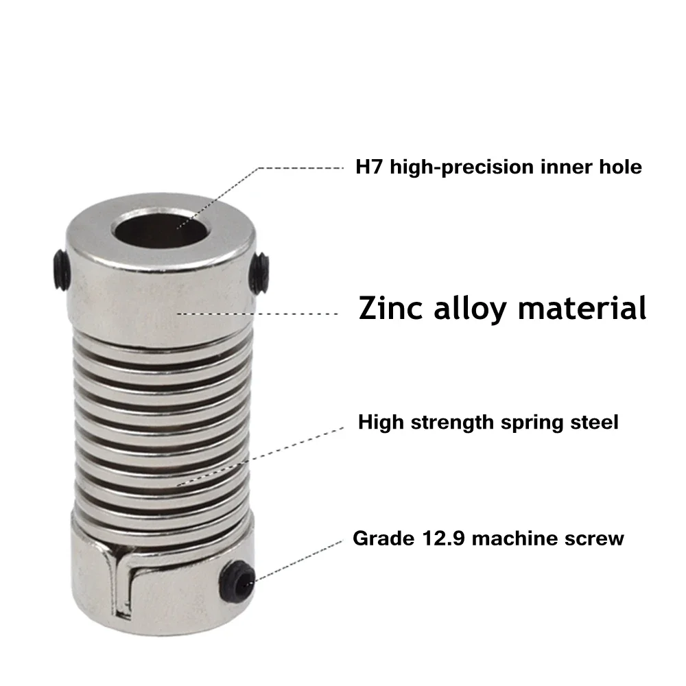 Spring Coupling For Encoder Stepper Servo Motor Elastic High Torque Threaded Flexible Coupling Soft Connection