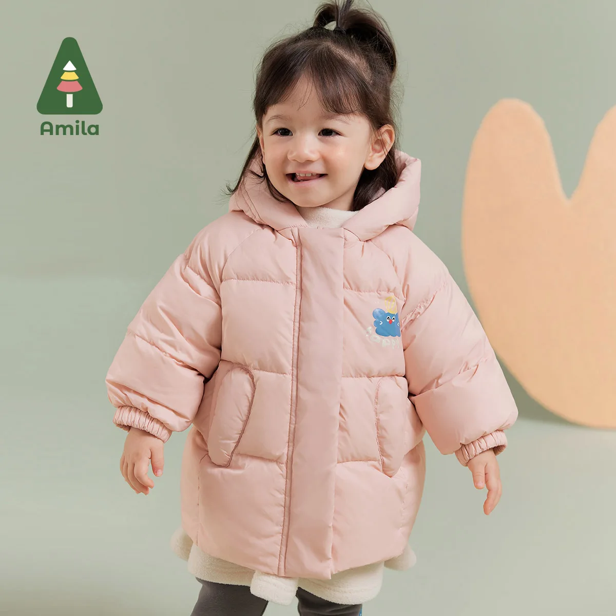 

Amila Baby Children Down Jacket 2024 Winter New Multicolour Hooded Soft Cosy Warm Toddler Down Winter Coat Baby Clothing