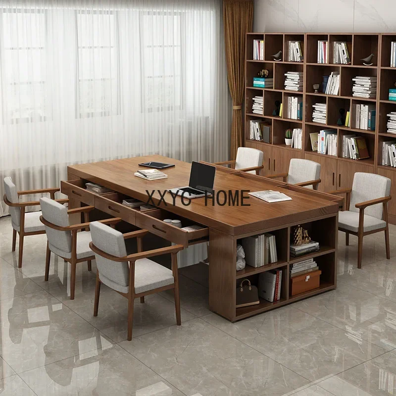 

Ящик из массива дерева, книжный шкаф, встроенный стол, домашний длинный стол, верстак