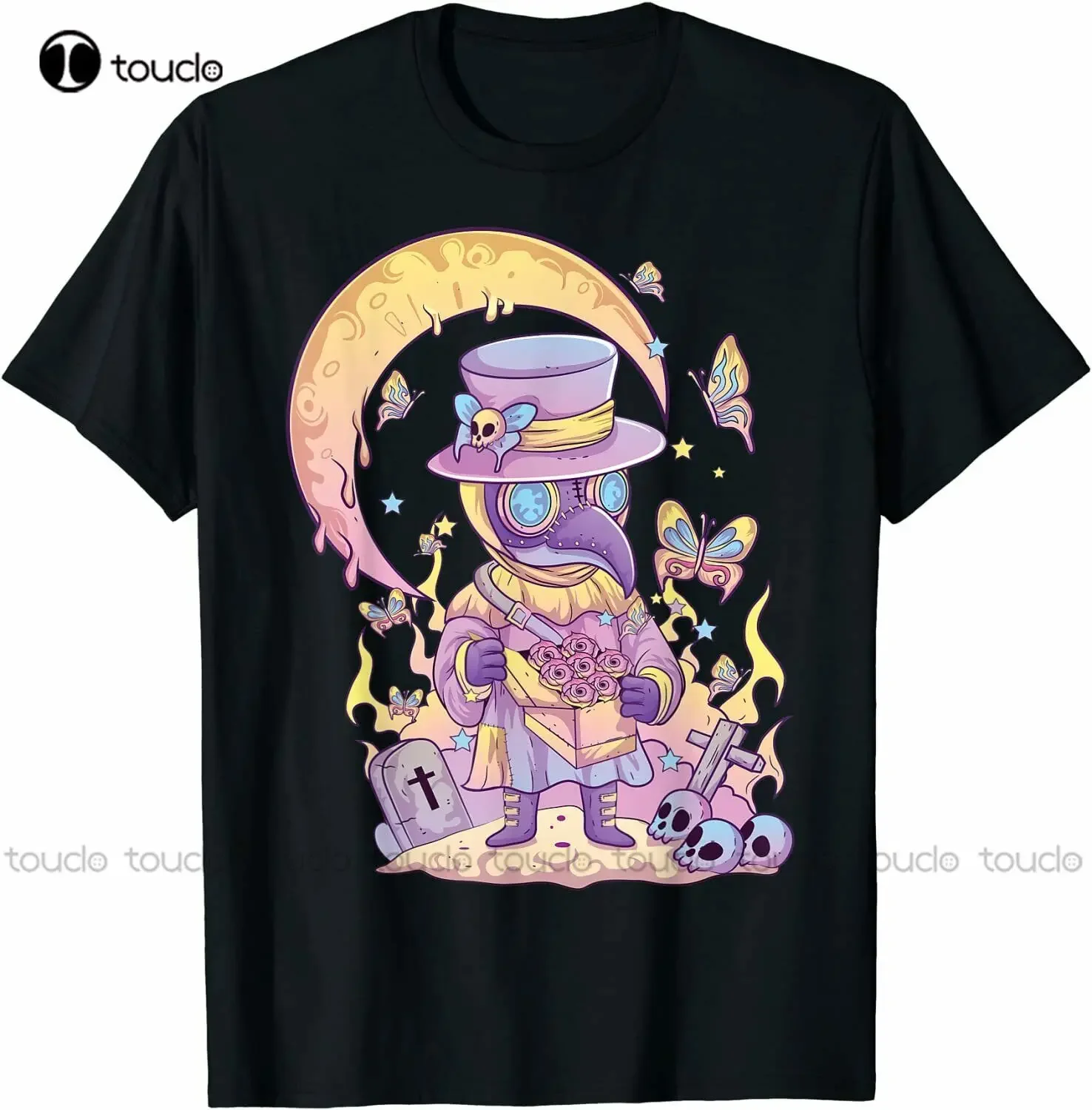 New Pastel Goth Cute Creepy Plague Doctor Kawaii Menhera Wiccan T-Shirt Funny Shirts For Men Cotton Tee S-5Xl