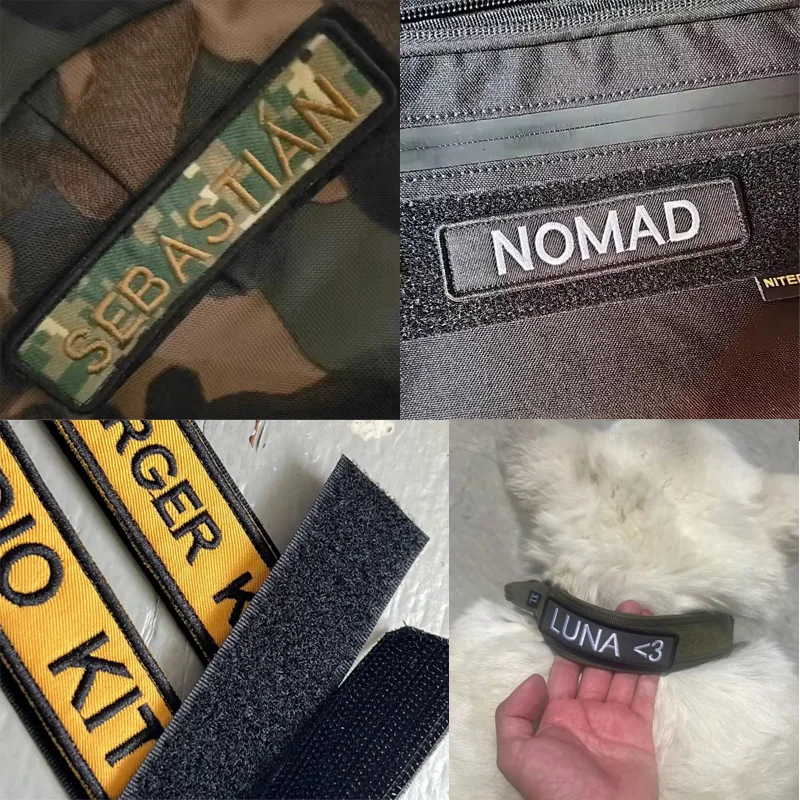 Parche bordado nombre personalizado con velcro termoadhesivo - imagen 5