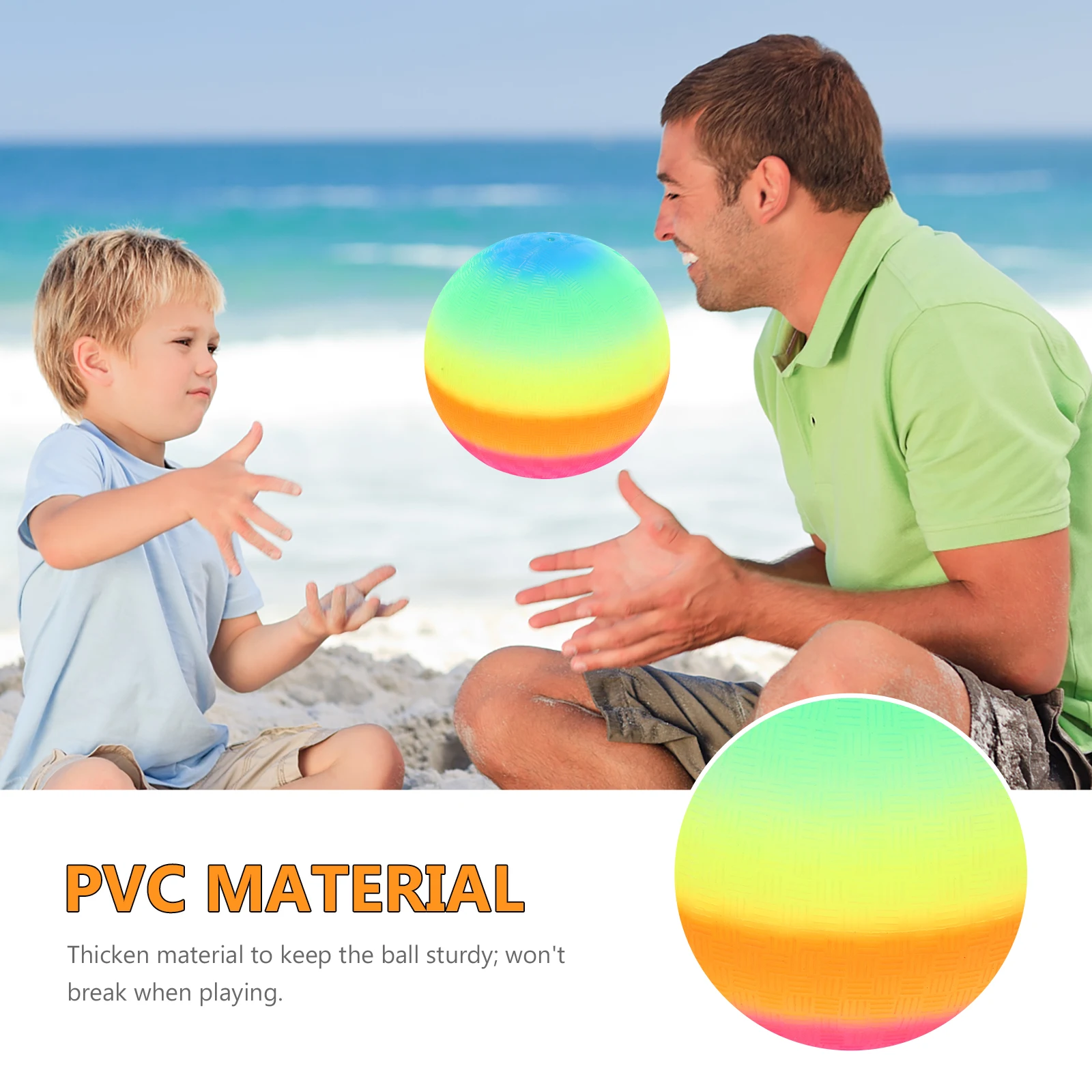 

6 Pcs Environmentally Friendly Rainbow Ball Handball for Beach Kids Toys The Balls Playing Pool Child Kickball