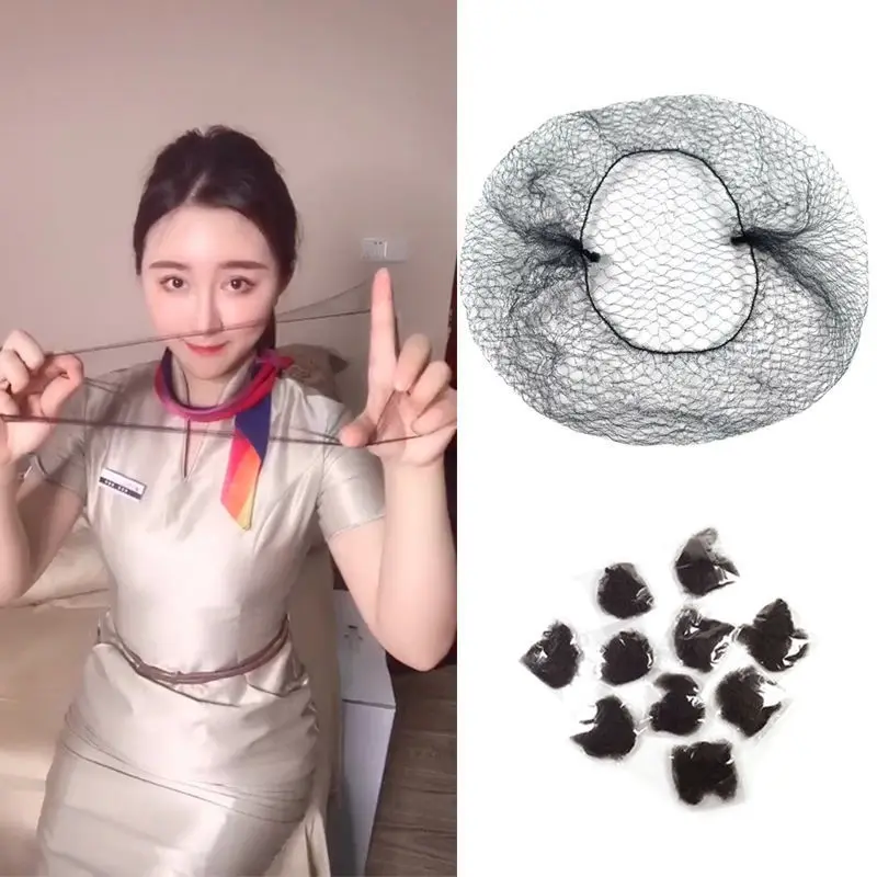 20 sztuk 5mm niewidoczne nylonowe Hairnet siatki do włosów do peruk splot jednorazowe włosy miękkie linie taniec Hairnet dla Bun narzędzia do stylizacji włosów
