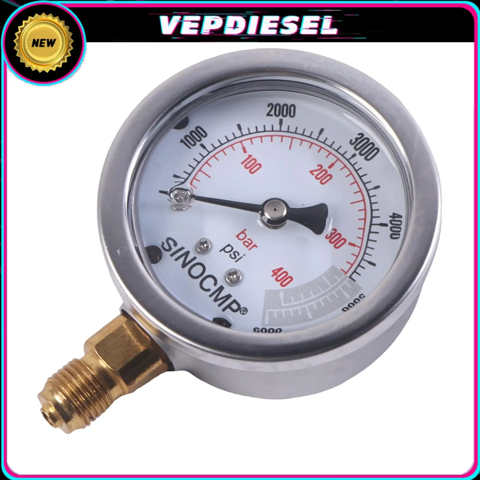 

Digital Hydraulic Pressure Gauge 40Mpa/0-400bar/0-6000Psi Hydraulic Air Gas Water Oil Pressure Gauge
