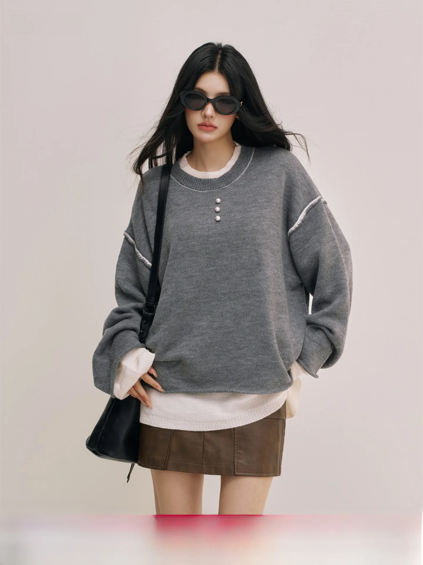 

Chill Zoe Long Sve шерстяной свитер женский осенне-зимний ленивый дизайн Sense цельный круглый Ne теплый теплый модный свитер