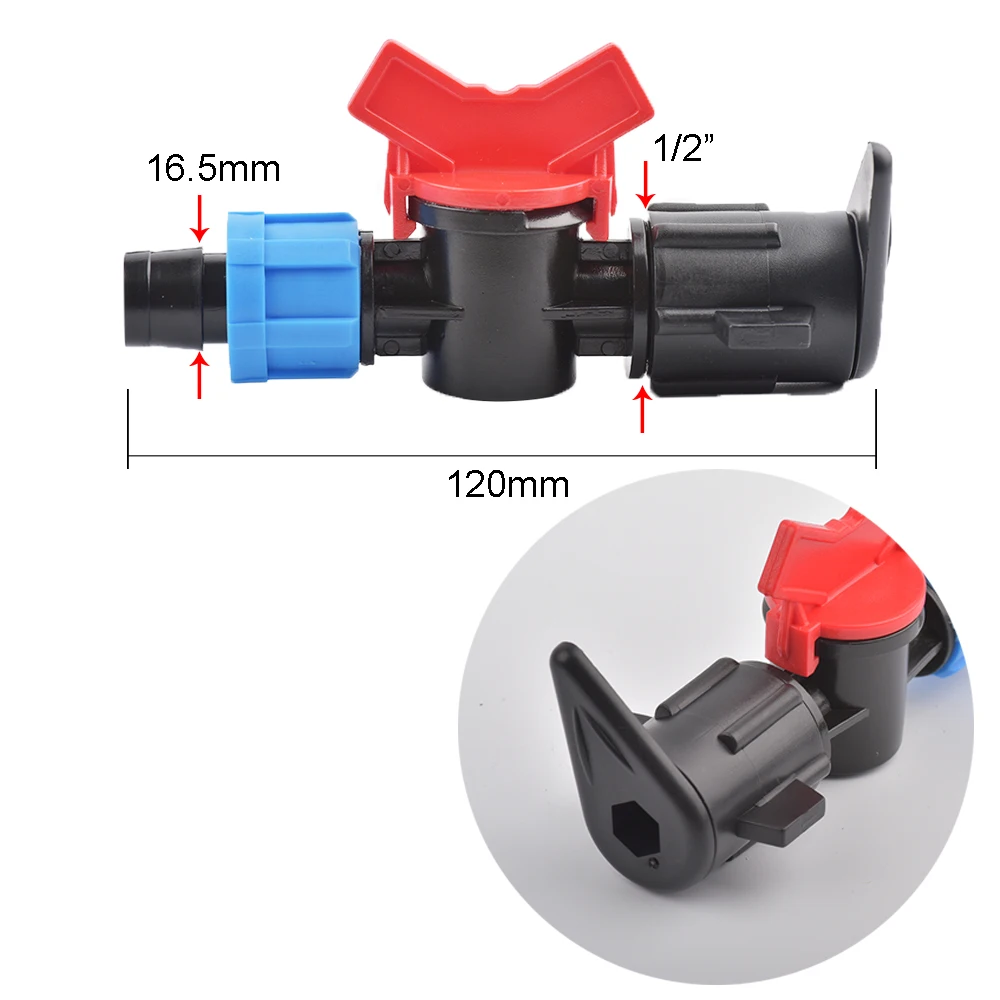 1/2 micro 16 16mm micro conectores de fita de irrigação gotejamento reparação cotovelo fim plug rosca bloqueio torneira acessórios jardim irrigação