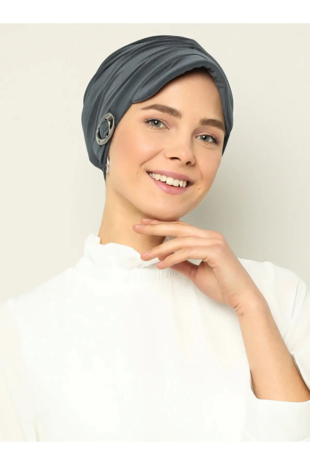 Buckle Detail Ready Turban-Anthracite-